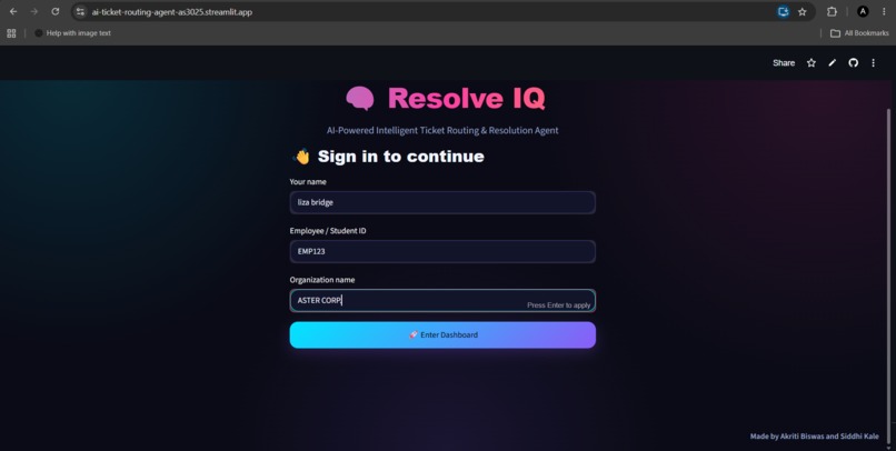 ResolveIQ — Intelligent Ticket Routing – screenshot 2