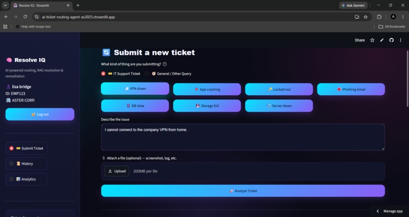 ResolveIQ — Intelligent Ticket Routing – screenshot 3