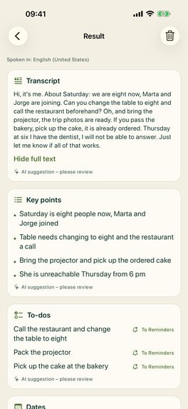 AlGrano: Voice Note Summary – screenshot 1