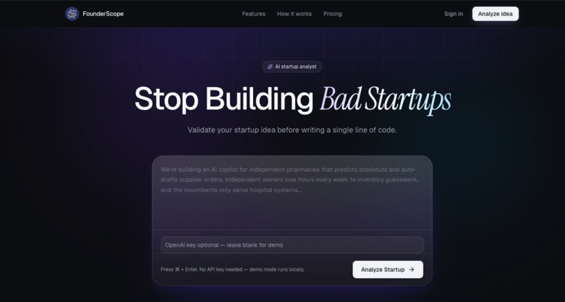 Founder Scope – screenshot 1