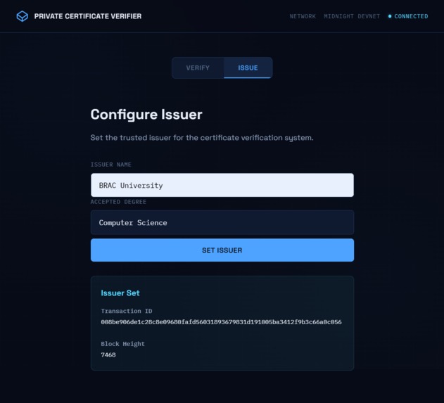 Midnight Private Certificate Verifier – screenshot 3