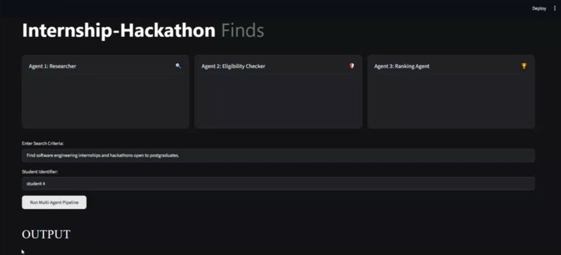 Internship & hackathon AI Finder – screenshot 3