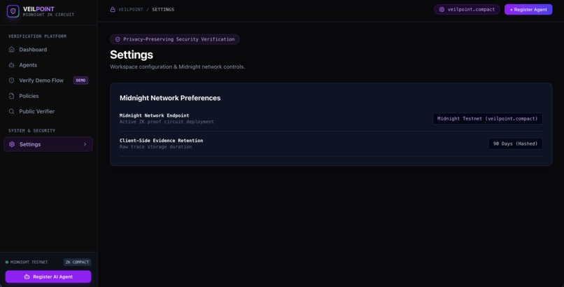 VeilPoint: Zero-Knowledge AI Security Attestation Platform – screenshot 1