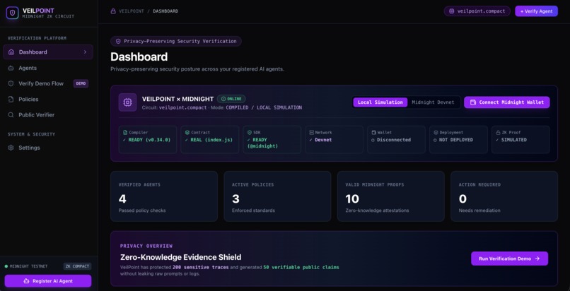 VeilPoint: Zero-Knowledge AI Security Attestation Platform – screenshot 4