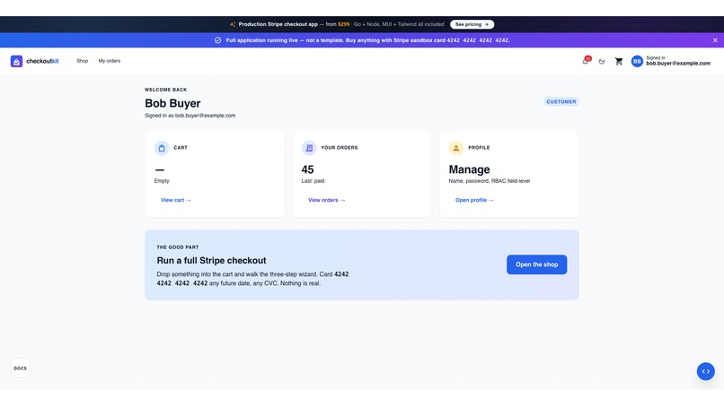 Dashforge Checkout Kit – screenshot 1