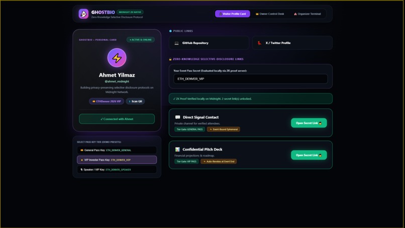 GhostBio | Zero-Knowledge Selective Disclosure Protocol – screenshot 6
