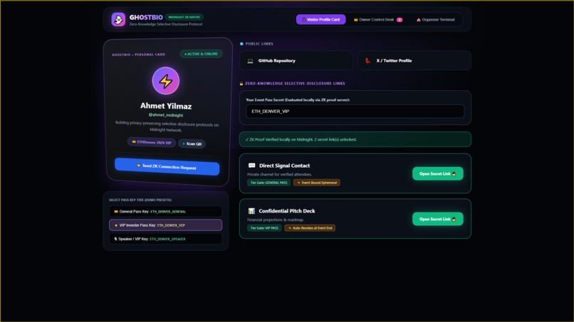 GhostBio | Zero-Knowledge Selective Disclosure Protocol – screenshot 8
