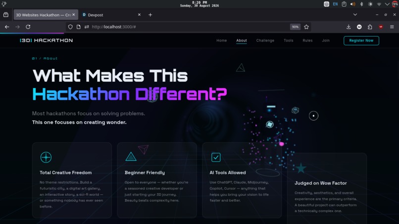 3D Website Hackathon – screenshot 2