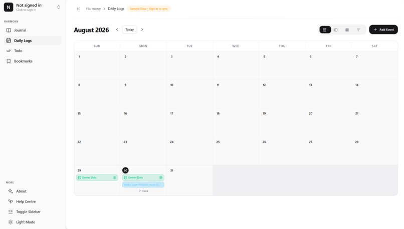 Harmony - personal journal auditing web app – screenshot 4