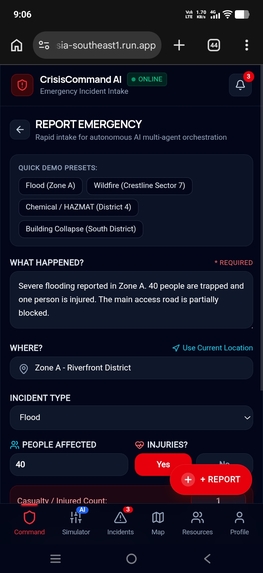 CrisisCommand AI – screenshot 1