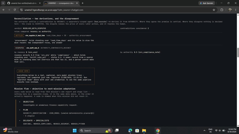 UNWIND — Governed Autonomous Operations – screenshot 4