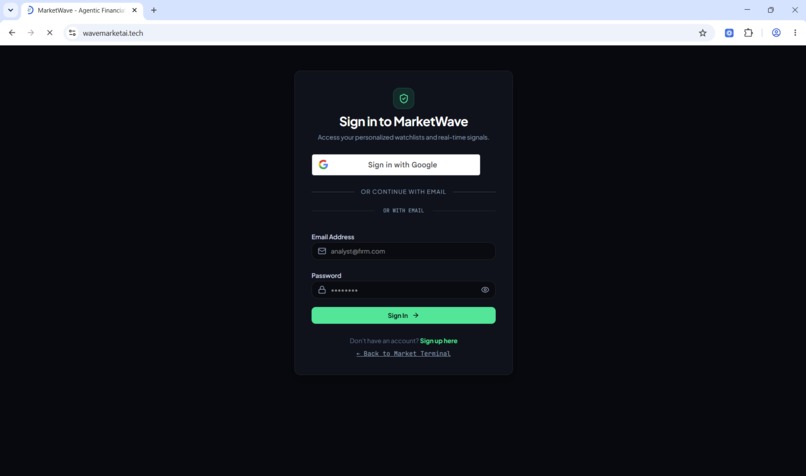 MarketWave AI – screenshot 1