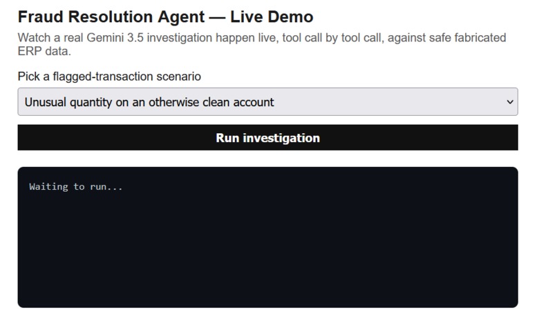 Fraud Resolution Agent – screenshot 1