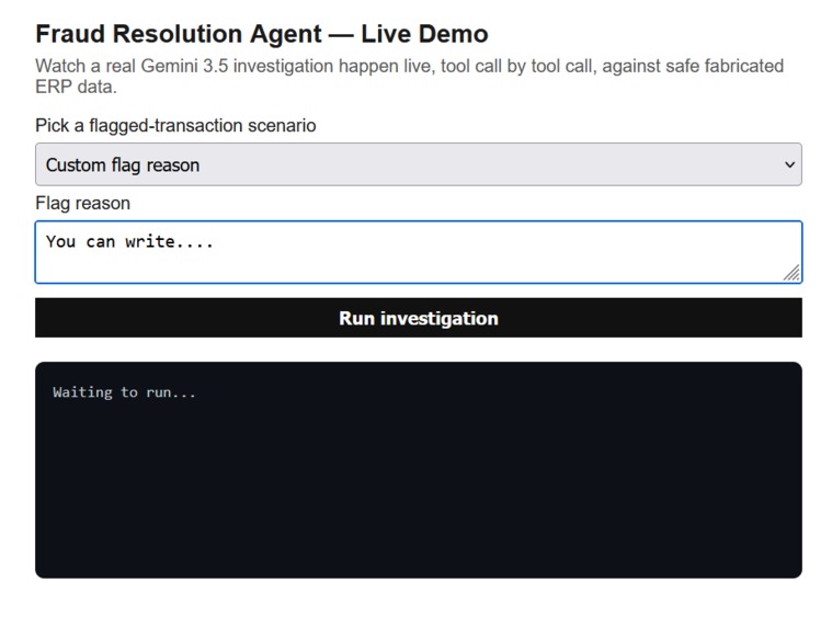 Fraud Resolution Agent – screenshot 3