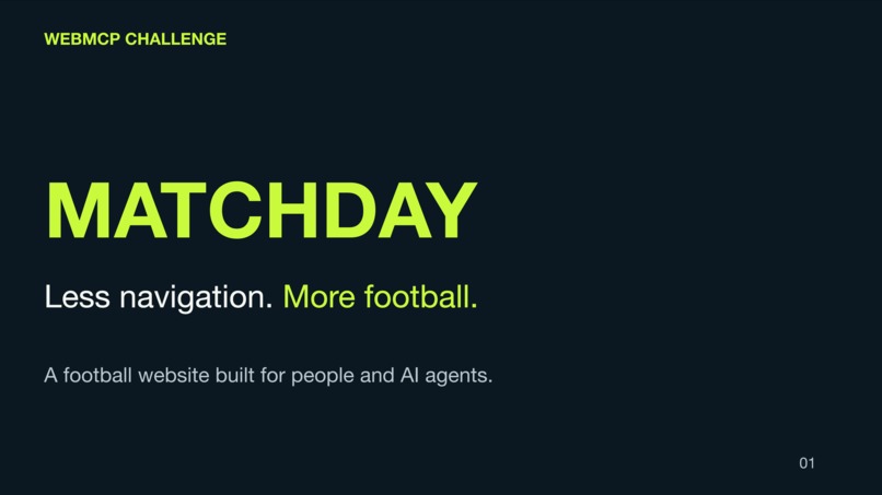 Matchday: Accessible Football with WebMCP – screenshot 1