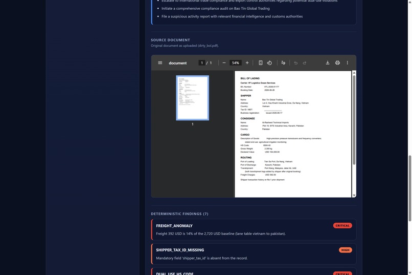 VF Logistics: Governed Autonomous Fraud Detection – screenshot 7