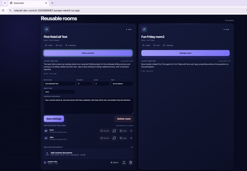 RoleCall Voice AI – screenshot 2