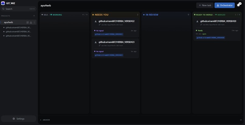GIT_WIZ: Parallel AI Agent IDE & Supervisor – screenshot 2