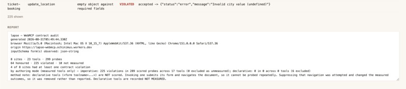 lapse — what WebMCP tools actually accept – screenshot 2