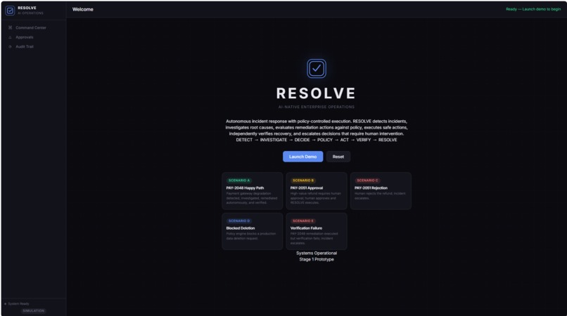 RESOLVE — AI-Native Enterprise Operations – screenshot 1