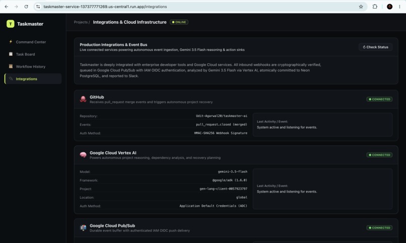 Taskmaster — Event-Driven AI Project Operator – screenshot 2