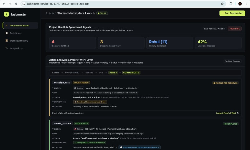 Taskmaster — Event-Driven AI Project Operator – screenshot 3