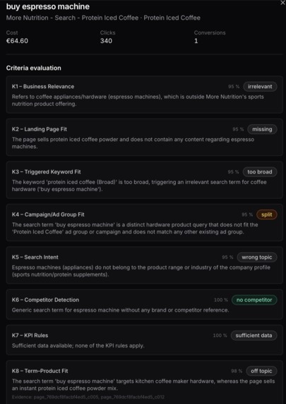 Agent - Search Term Analyzer Workflow  – screenshot 1
