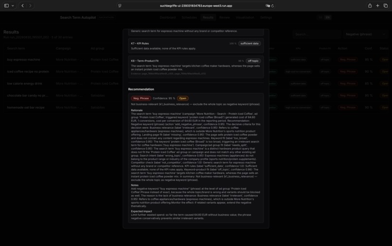 Agent - Search Term Analyzer Workflow  – screenshot 6