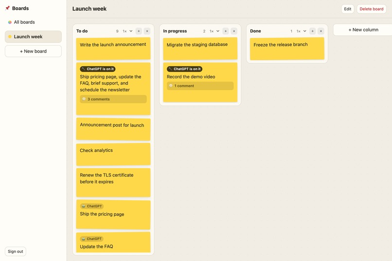 Pinnwall – screenshot 2