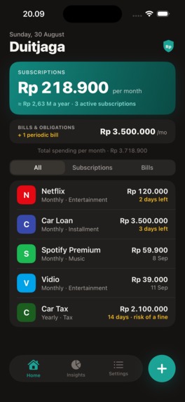 Duitjaga: Subs & Bills – screenshot 1