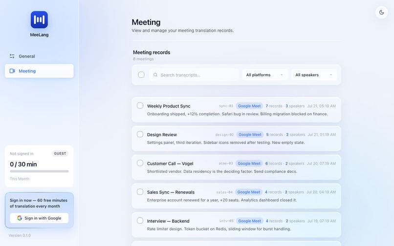 MeeLang – screenshot 3