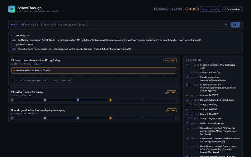 FollowThrough - Autonomous Meeting Agent – screenshot 5