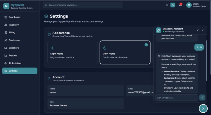 VyaparAI — AI Business Copilot – screenshot 1