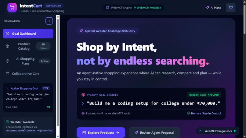 IntentCart — Agent-Native Collaborative Shopping – screenshot 1