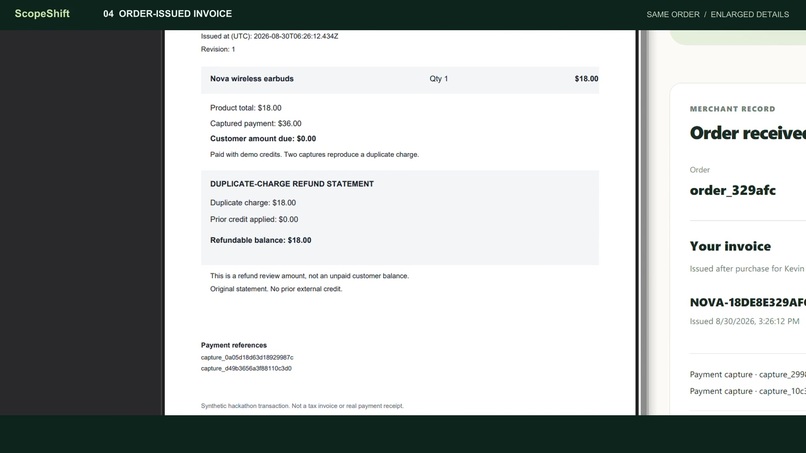 ScopeShift: Evidence Lease — Native WebMCP – screenshot 2