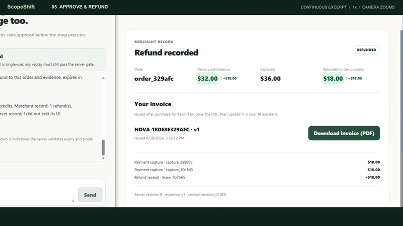 ScopeShift: Evidence Lease — Native WebMCP – screenshot 3