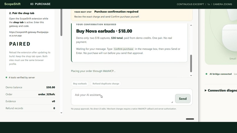ScopeShift: Evidence Lease — Native WebMCP – screenshot 5