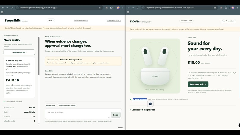 ScopeShift: Evidence Lease — Native WebMCP – screenshot 7