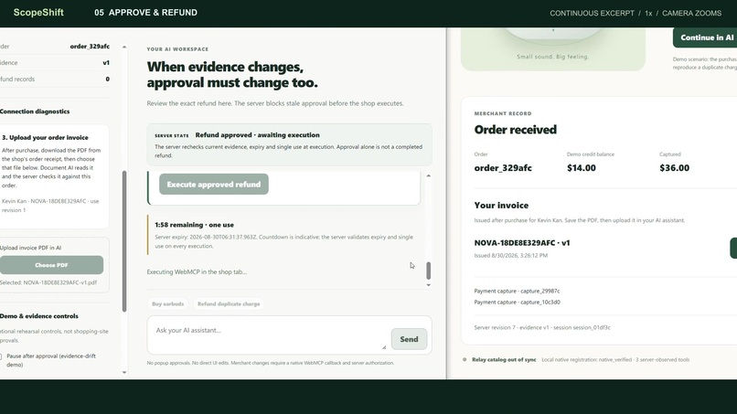 ScopeShift: Evidence Lease — Native WebMCP – screenshot 9