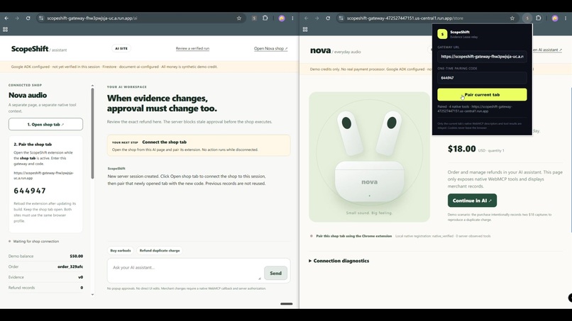 ScopeShift: Evidence Lease — Native WebMCP – screenshot 10
