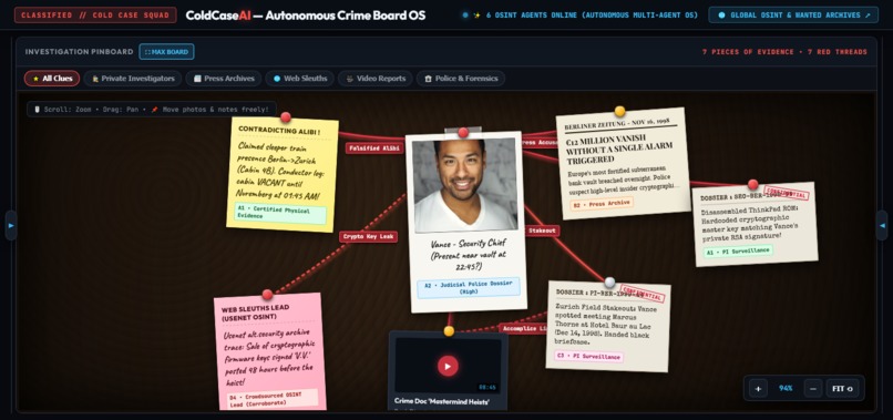 ColdCaseAI: Autonomous Crime Board OS – screenshot 3