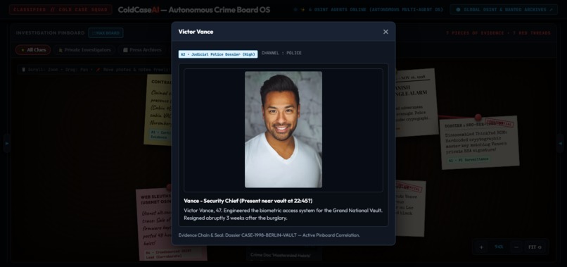 ColdCaseAI: Autonomous Crime Board OS – screenshot 4