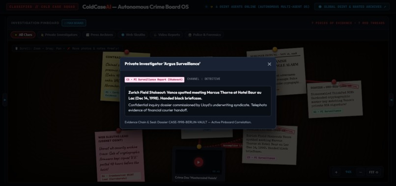 ColdCaseAI: Autonomous Crime Board OS – screenshot 5