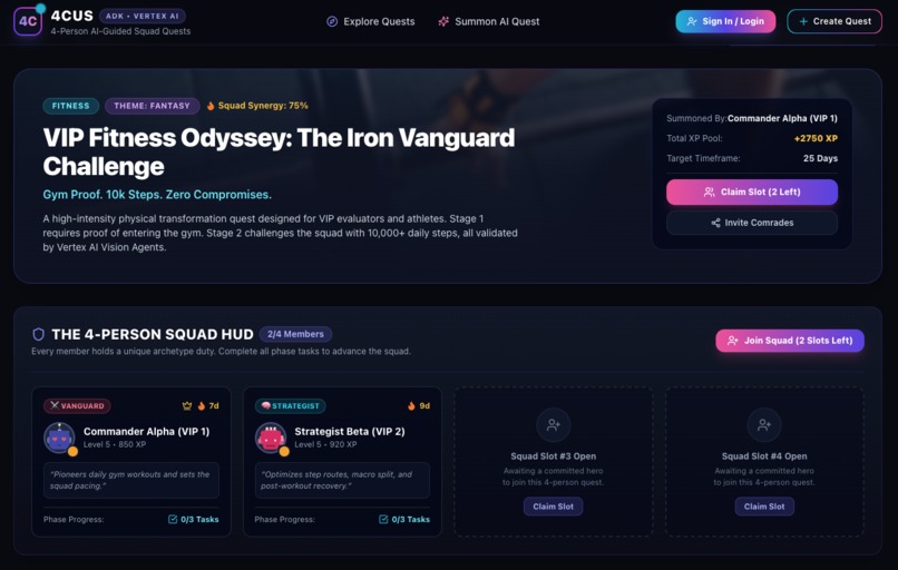 4cus — One Goal. Four People. Powered by AI Agents – screenshot 6