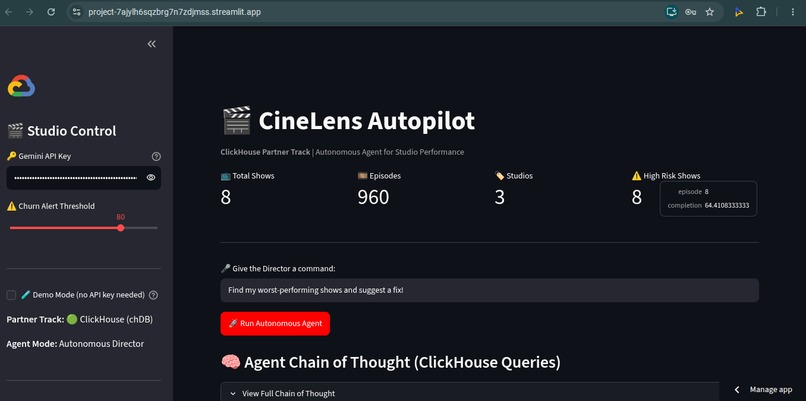 CineLens Autopilot – Studio Performance Agent – screenshot 2