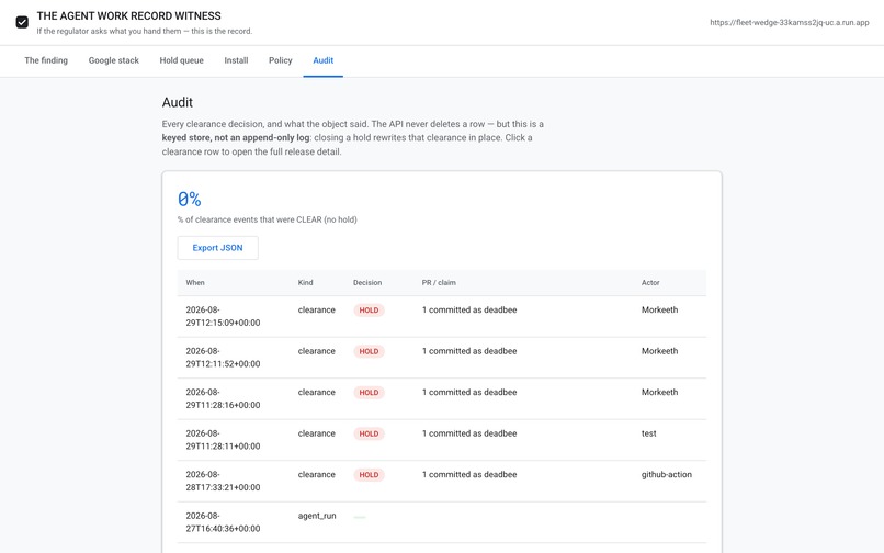 THE AGENT WORK RECORD WITNESS – screenshot 4