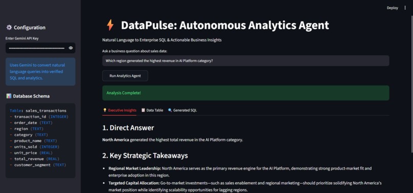 DataPulse: Autonomous Data Analytics Agent – screenshot 2