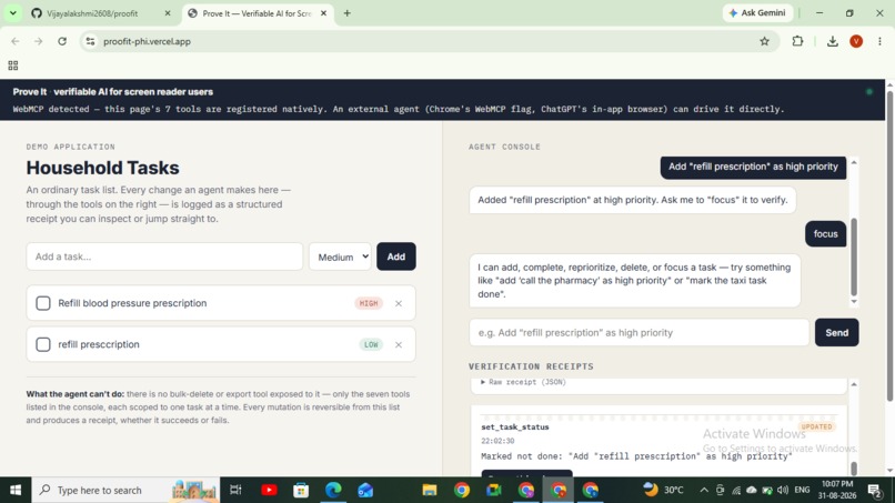 Prove It — Verifiable AI for Screen Reader Users – screenshot 1