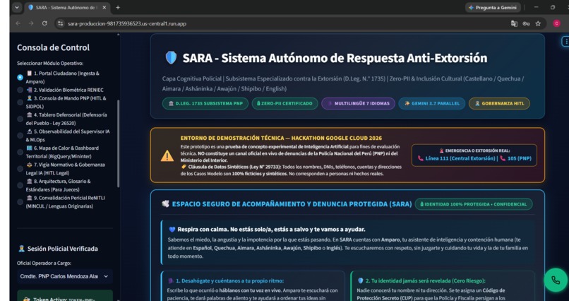 SARA - Autonomous Anti-Extortion Swarm for Public Safety – screenshot 3