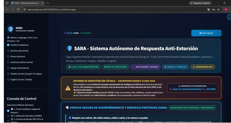 SARA - Autonomous Anti-Extortion Swarm for Public Safety – screenshot 4